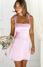 Akira Tall Fit Pink Tie Mini Dress Image
