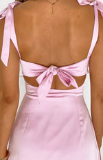 Akira Tall Fit Pink Tie Mini Dress Image