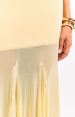 Adria Yellow Strapless Asymmetrical Formal Maxi Dress Image