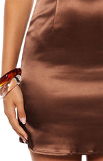 Aileen Brown Boat Neck Mini Dress Image