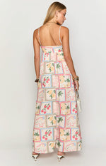 Akari White Tomato Girl Print Maxi Dress Image