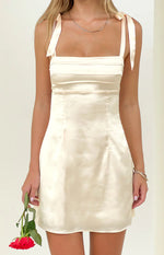 Akira Cream Tie Mini Dress Image