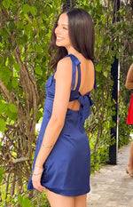 Akira Navy Tie Mini Dress Image