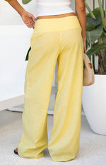 Alamara Yellow Floral Detail Wide Leg Pants Image