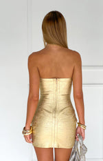 Amanda Gold Bandage Strapless Mini Dress Image