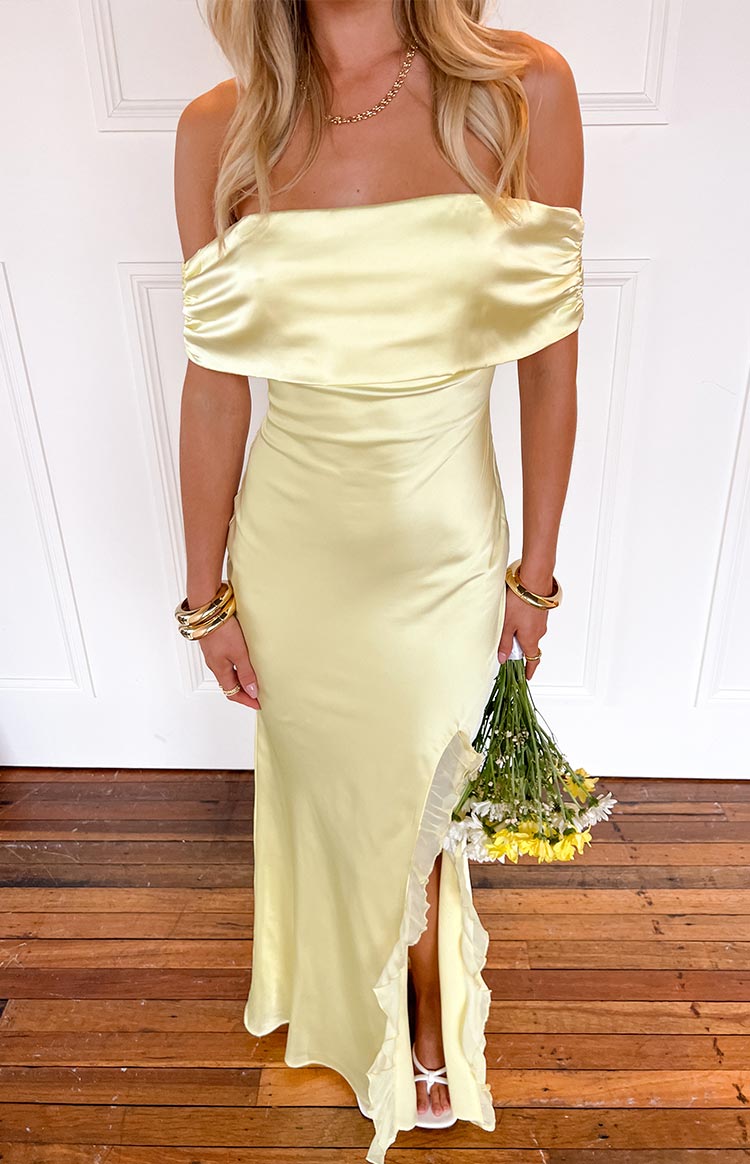 Anica Yellow Off Shoulder Maxi Dress Image