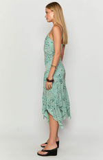 Another World Teal Sequin Midi Dress Image