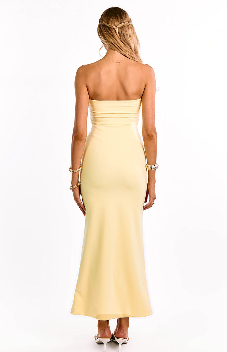 Arizona Yellow Crepe Maxi Dress Image