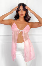 As It Was Pink Frill Cami Top Image
