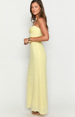Ashley Yellow Sequin Strapless Maxi Dress Image
