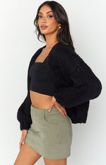 Bad Habits Black Knit Cardigan Image