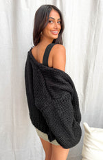 Bad Habits Black Knit Cardigan Image