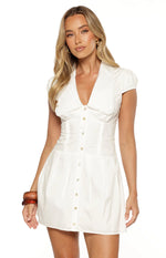 Ballerini White Collared Mini Dress Image