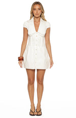 Ballerini White Collared Mini Dress Image