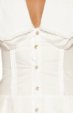 Ballerini White Collared Mini Dress Image