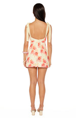 Bambi  Yellow and Pink Floral Print Mini Dress Image
