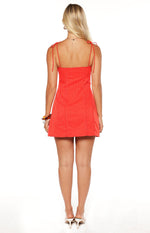 Beau Red Stripe Tie Mini Dress Image