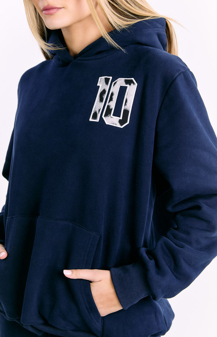 Beginning Navy Leopard Star Hoodie Image