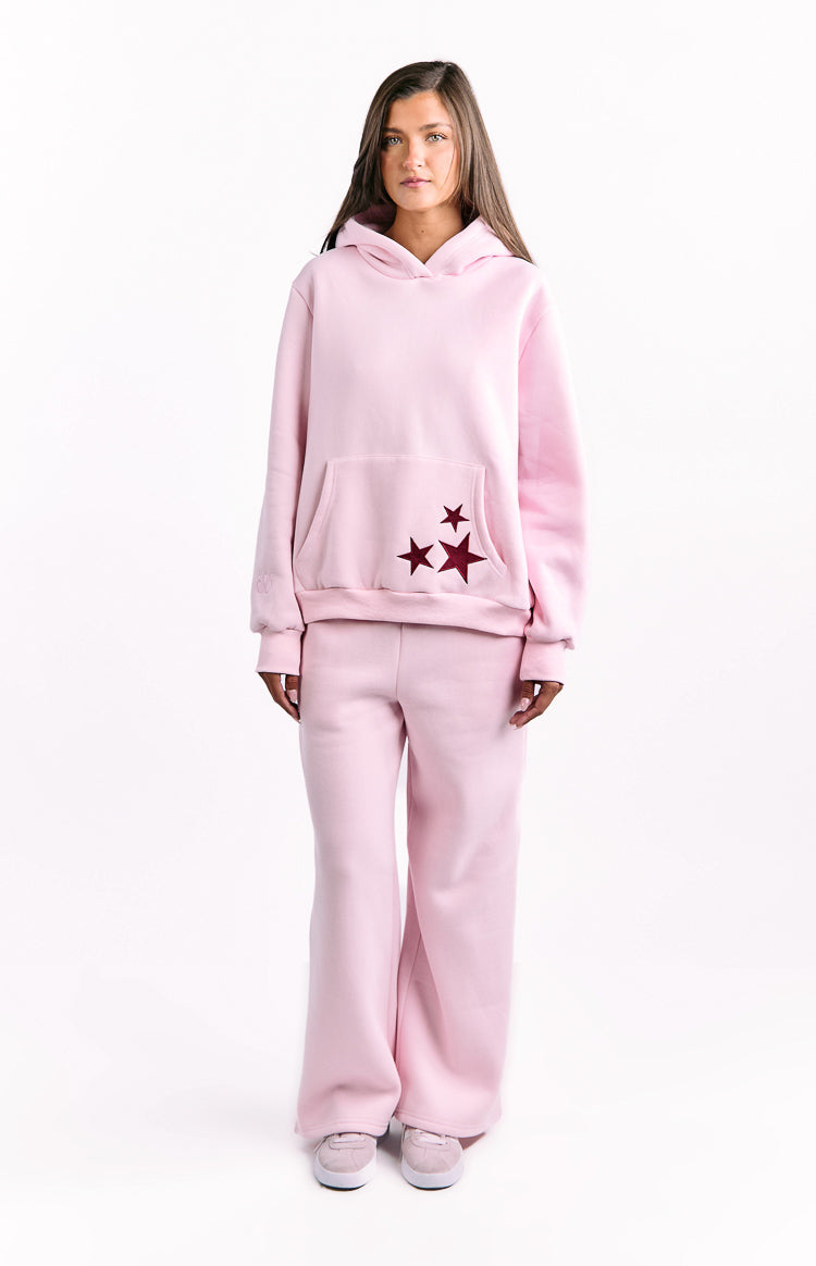 Beginning Pink Burgundy Star Hoodie Image