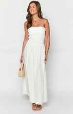 Benetti White Strapless Maxi Dress Image