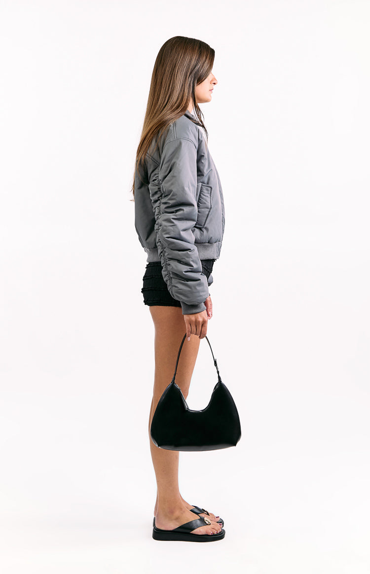 Benson Grey Puff Bomber Jacket Image