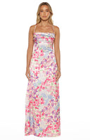 Blaise Multi Floral Satin Maxi Dress