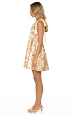 Brilliana Yellow Bloom mini Dress Image