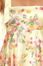 Brilliana Yellow Bloom mini Dress Image