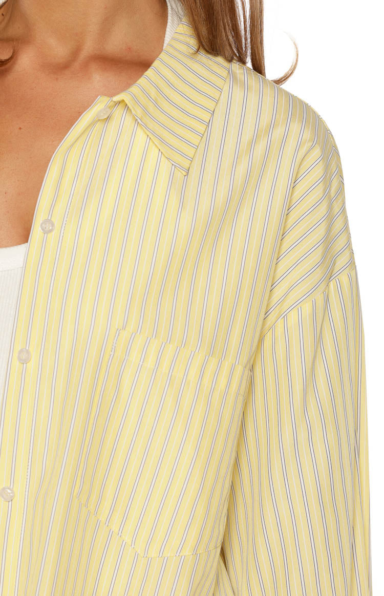 James Yellow Stripe Button up Long Sleeve Shirt Image