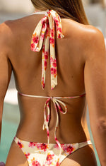 Cabana Yellow and Pink Floral Print Bikini Bottoms Image