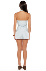 Caelan Blue Button Up Top Image