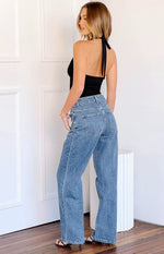 Calliope Mid Wash Mid Rise Slouchy Jeans Image