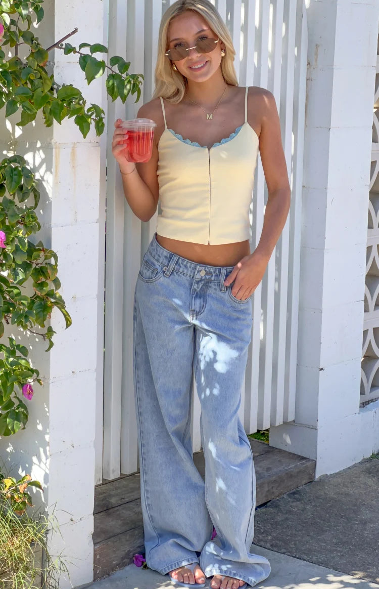 Carrie Light Wash Low Rise Jeans Image