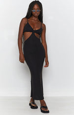 Catalina Cut Out Midi Dress Black Image