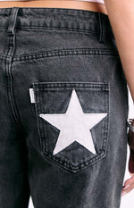 Charli Black Low Waist Baggy Leg Jeans Image