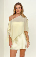 Chelsea Yellow Satin Mini Dress Image