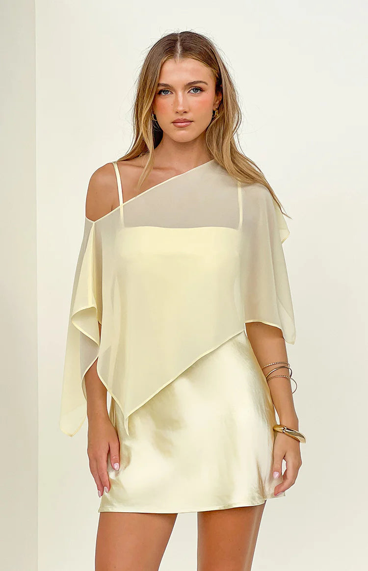 Chelsea Yellow Sheer Chiffon Cape Image