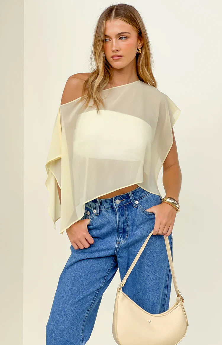 Chelsea Yellow Sheer Chiffon Cape Image