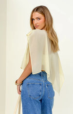 Chelsea Yellow Sheer Chiffon Cape Image