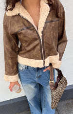 Cloud Brown Aviator Jacket Image