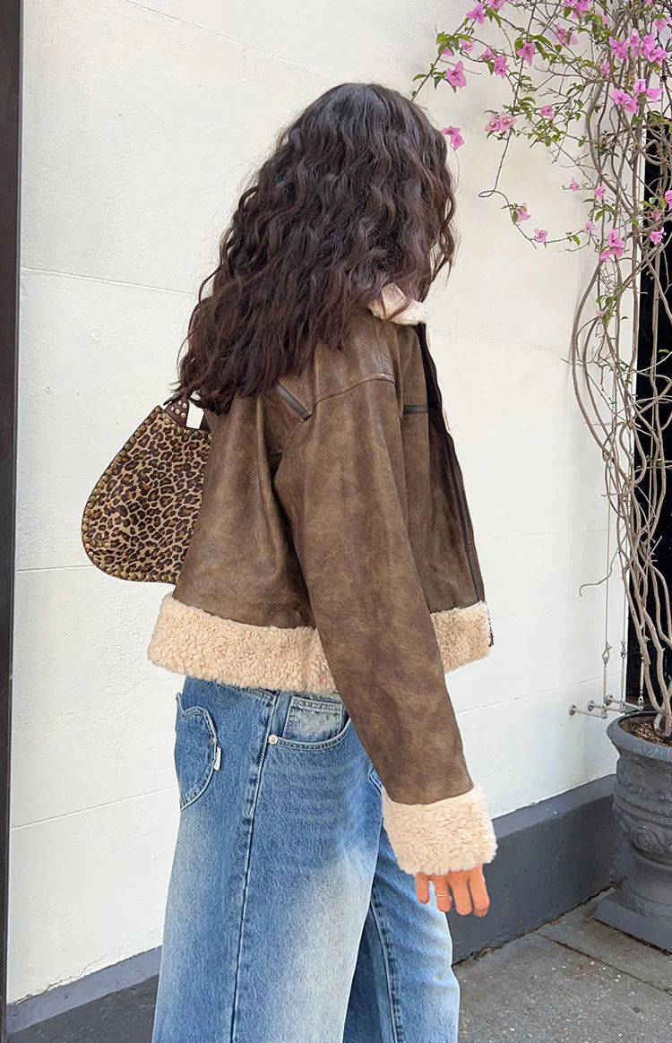 Cloud Brown Aviator Jacket Image