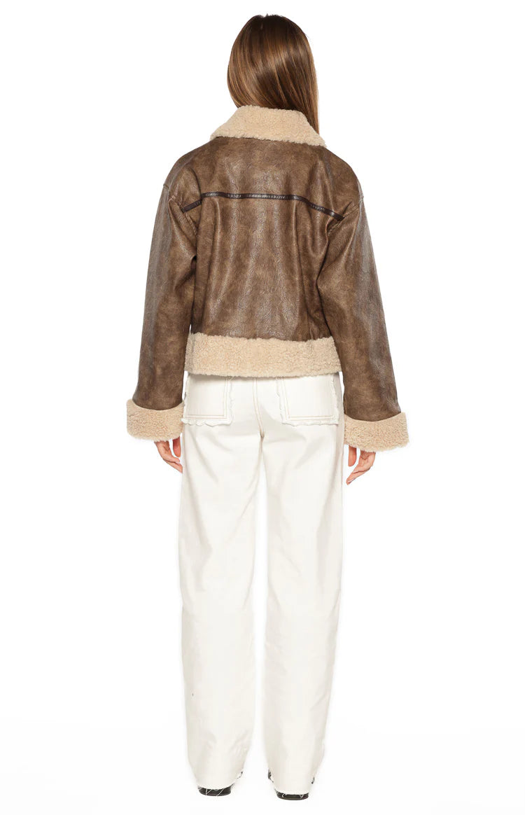 Cloud Brown Aviator Jacket Image