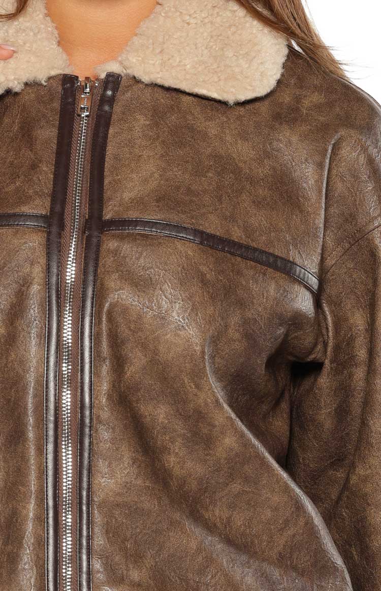 Cloud Brown Aviator Jacket Image