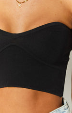 Clover Black Knit Corset Top Image