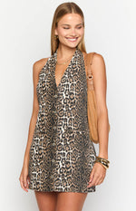 Corbin Leopard Halter Neck Mini Dress Image