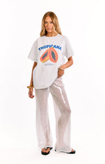 Cordelia White Sequin Wide Leg Pants Image