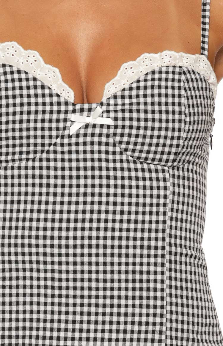 Cutie Black Gingham Mini Dress Image