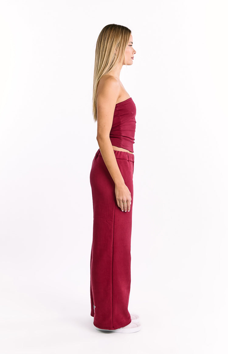 Dania Burgundy Leopard Star Track Pants Image