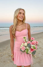 Deloris Pink Crepe Party Mini Dress Image