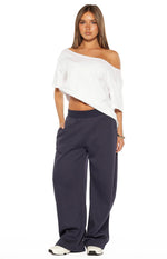 Dora Navy Barrel Leg Track Pants Image